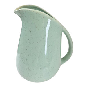 Vintage MCM Handmade Ceramic Pitcher Speckled Mint Green Studio Pottery